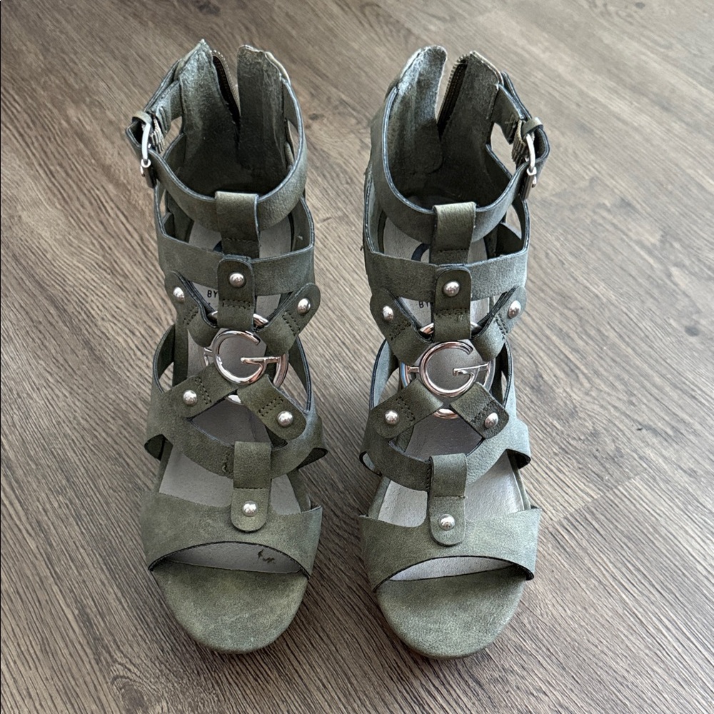 G by Guess Green Strappy Women's Sandals